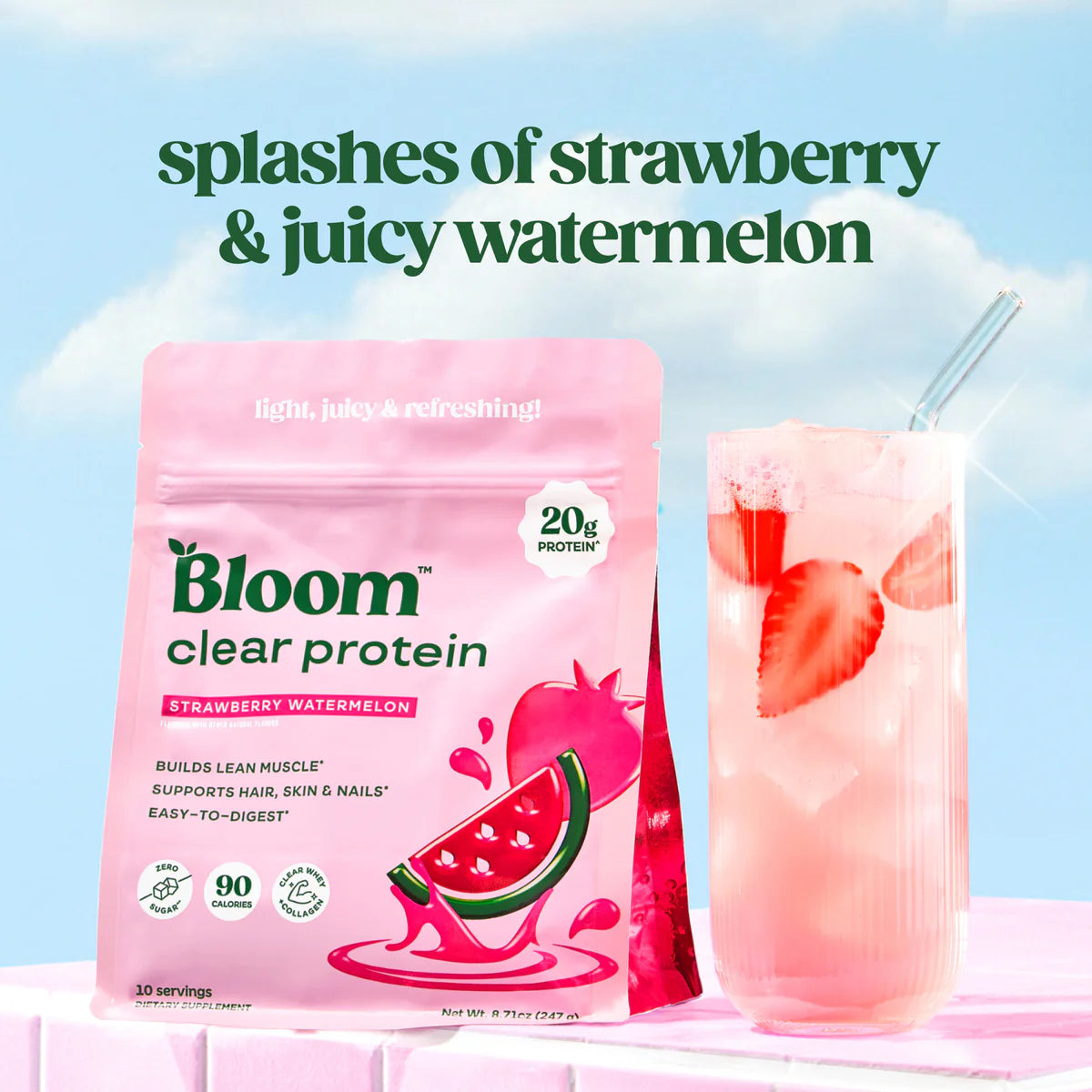 Clear Protein Collagen Strawberry Watermelon 250g