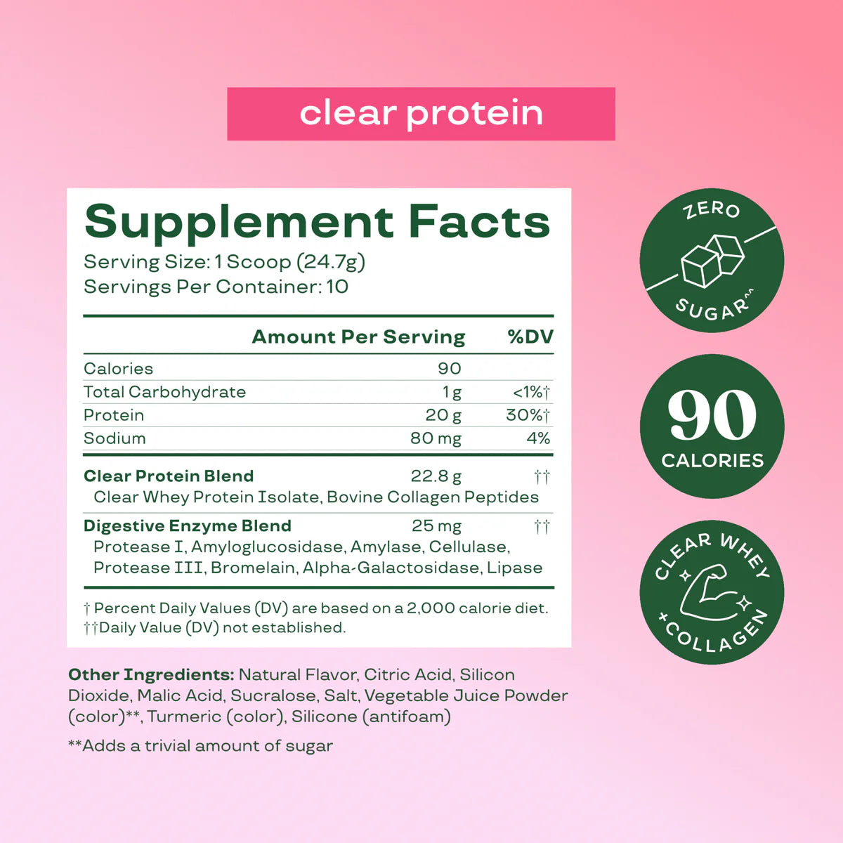 Clear Protein Collagen Strawberry Watermelon 250g